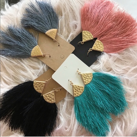 Fringe Drop Dangle Earrings - Picture 5 of 5